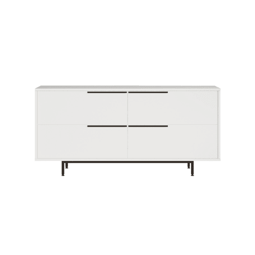 Mesa de consola OCEAN, num estilo moderno, com 74x160x45 cm, 4 portas e 4 prateleiras