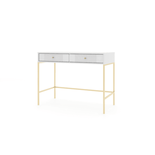 A mesa de consola ISEO apresenta num estilo moderno. Mede 79x104x50 cm e inclui 2 gavetas.