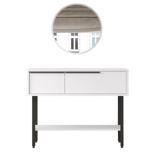 Mesa de consola OCEAN, num estilo moderno, com 76x100x30 cm, 2 portas e 3 prateleiras