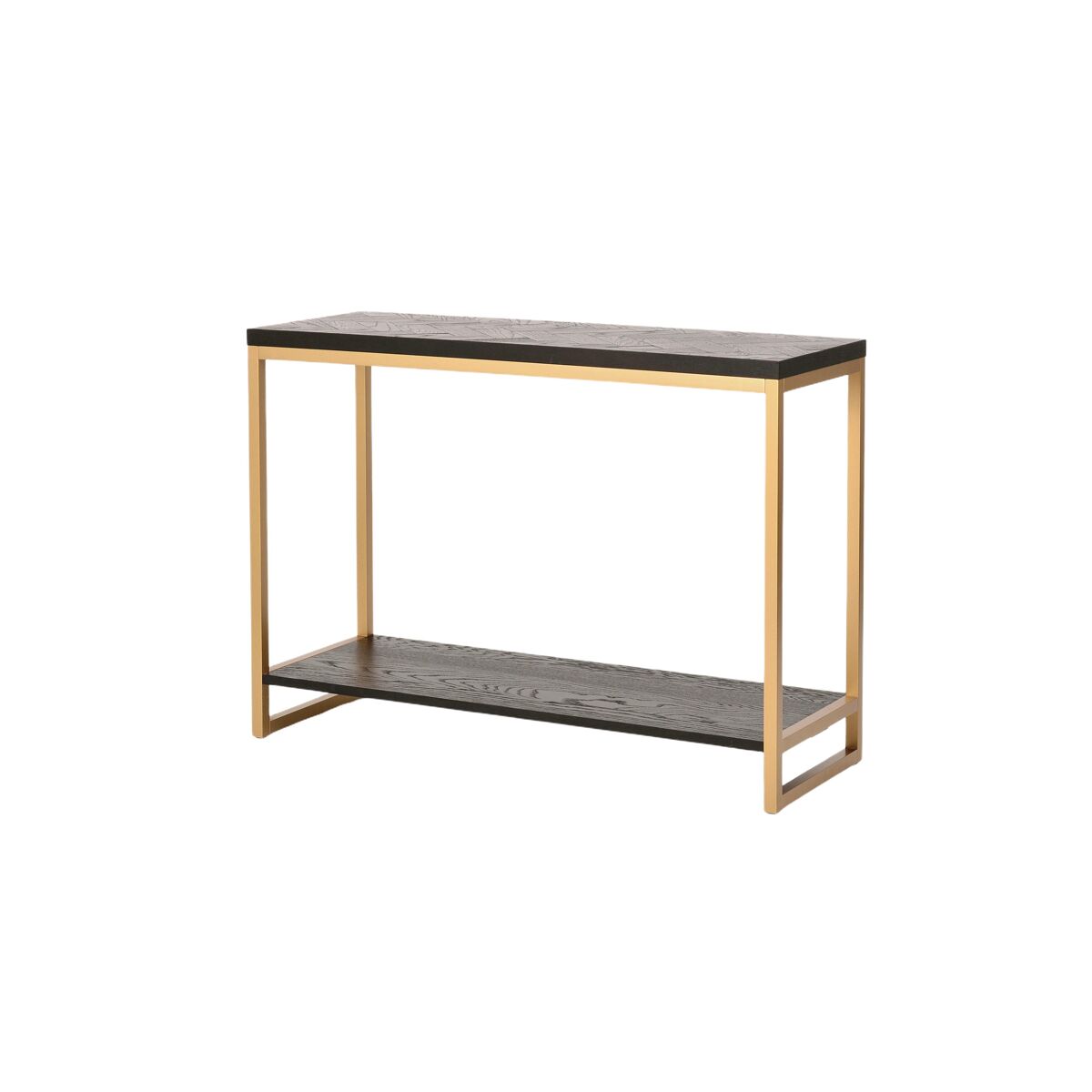 Consola seville, de color negro y latón, de estilo moderno, mide 78x110x40 cm y tiene 1 estante