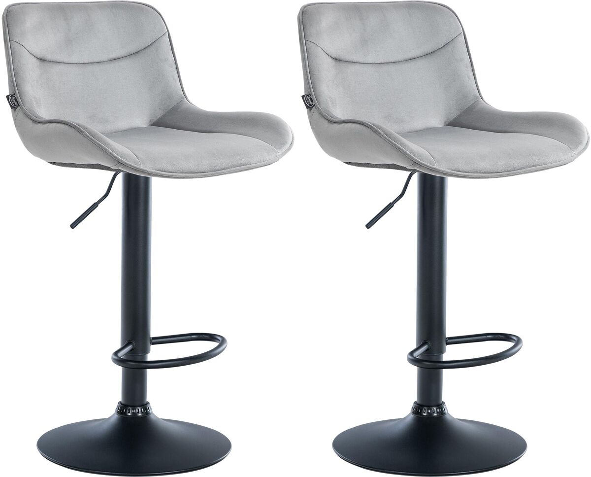 Juego de 2 taburetes de bar vonore en terciopelo gris 51x49x85 cm
