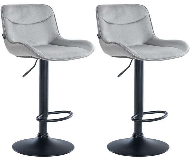 Juego de 2 taburetes de bar vonore en terciopelo gris 51x49x85 cm