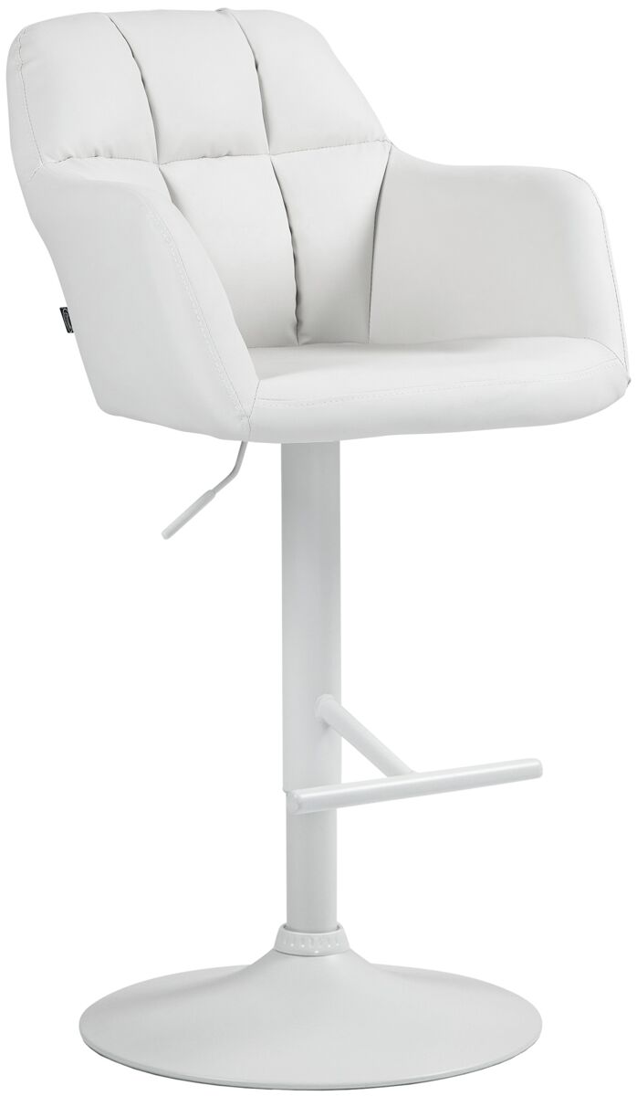Taburete de bar natoma en polipiel simil cuero blanco 59x57x97 cm