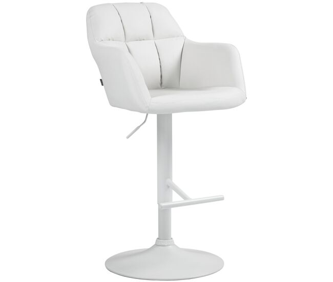 Taburete de bar natoma en polipiel simil cuero blanco 59x57x97 cm