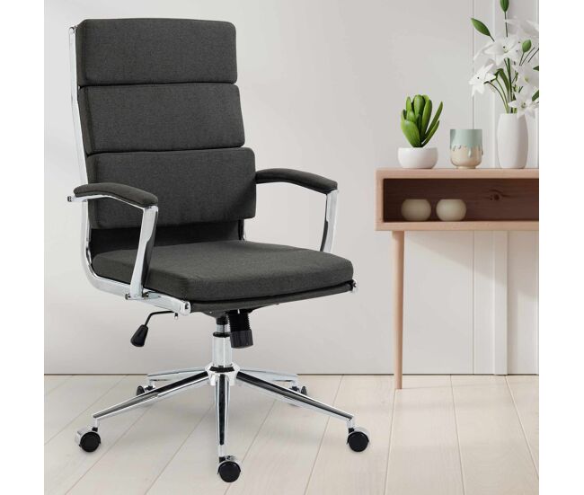 Silla de oficina cleveland tela gris oscuro 65x61x107 cm