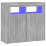 vidaXL Aparador com luzes LED 80x35x75 cm cinzento sonoma