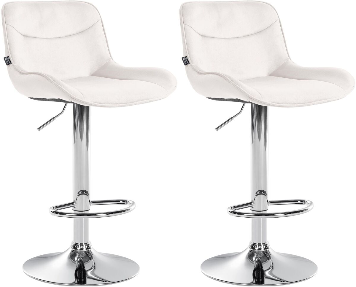 Juego de 2 taburetes de bar vonore en terciopelo crema 51x49x85 cm