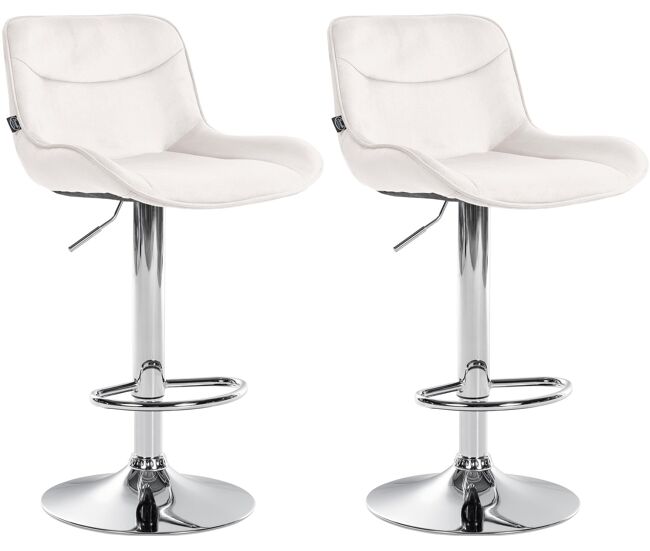 Juego de 2 taburetes de bar vonore en terciopelo crema 51x49x85 cm