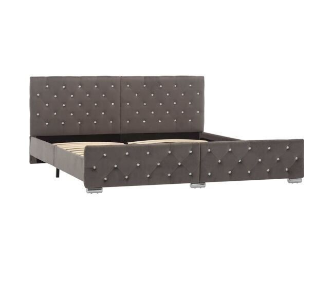 Estructura de cama de terciopelo gris 180x200 cm
