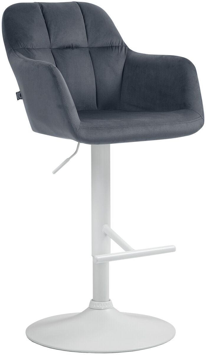 Taburete de bar natoma en terciopelo gris oscuro 59x57x97 cm