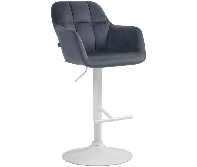 Taburete de bar natoma en terciopelo gris oscuro 59x57x97 cm