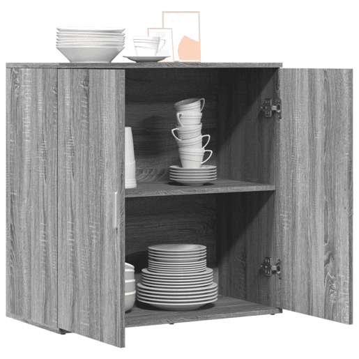 vidaXL Aparador 79x38x80 cm derivados de madeira cinzento sonoma