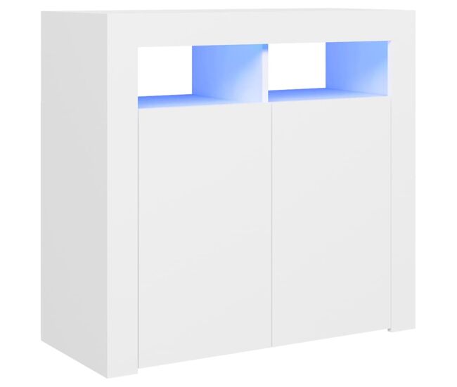 Vidaxl aparador con luces led gris brillante 80x35x75 cm