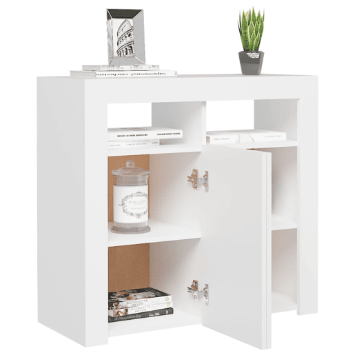 vidaXL Aparador com luzes LED 80x35x75 cm branco vidaXL Aparador com luzes LED 80x35x75 cm branco
