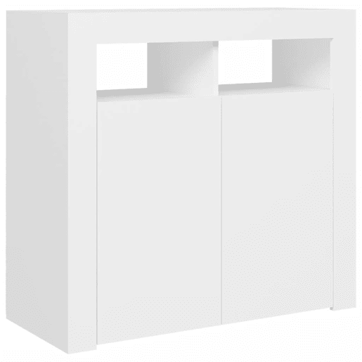 vidaXL Aparador com luzes LED 80x35x75 cm branco vidaXL Aparador com luzes LED 80x35x75 cm branco