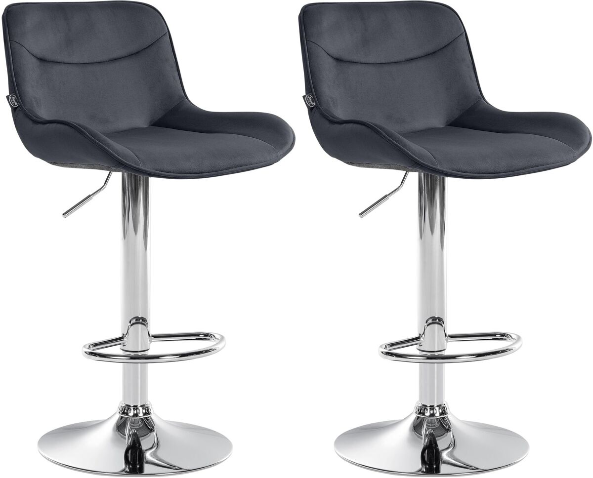 Juego de 2 taburetes de bar vonore en terciopelo negro 51x49x85 cm