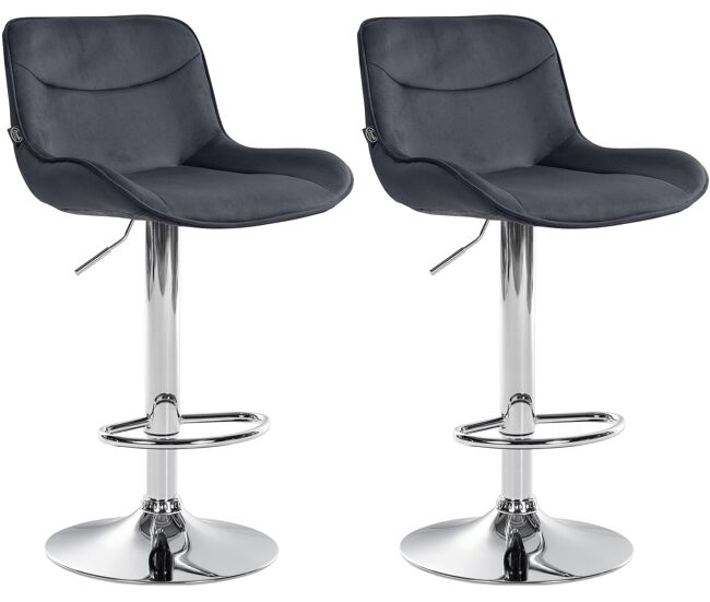 Juego de 2 taburetes de bar vonore en terciopelo negro 51x49x85 cm