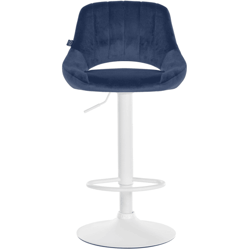 Taburete de bar Milet de terciopelo Azul 48X47X85 cm