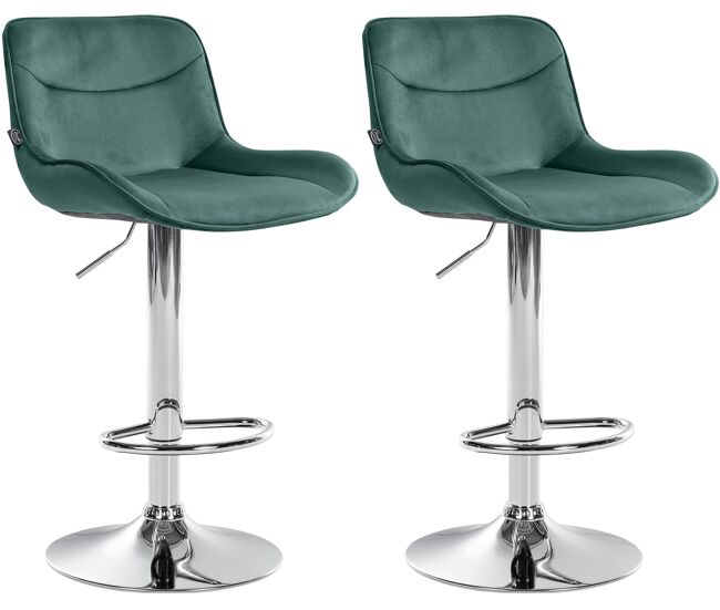 Juego de 2 taburetes de bar vonore en terciopelo verde 51x49x85 cm