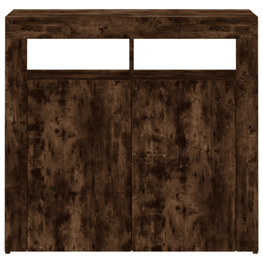 vidaXL Aparador com luzes LED 80x35x75 cm carvalho fumado vidaXL Aparador com luzes LED 80x35x75 cm carvalho fumado