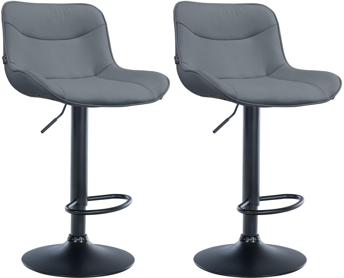 Juego de 2 taburetes de bar vonore en polipiel simil cuero gris 51x49x85 cm