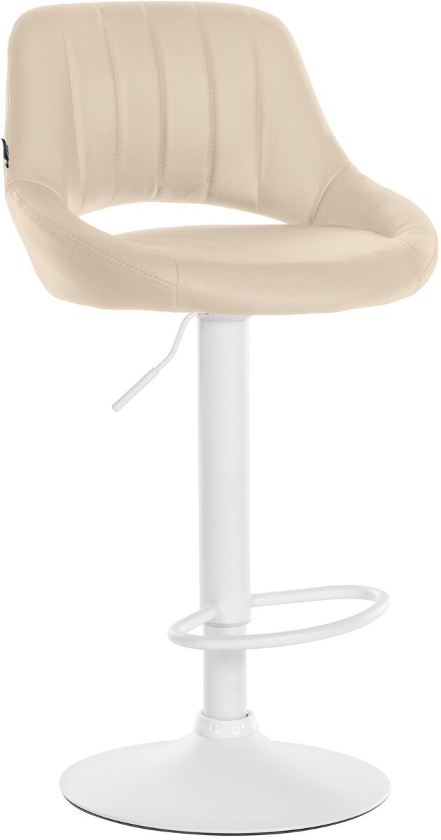 Taburete de bar milet en polipiel simil cuero crema 48x47x85 cm