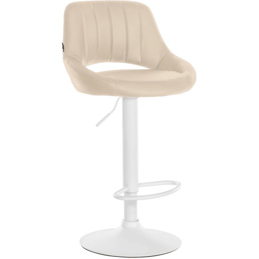 Taburete de bar Milet en polipiel Simil cuero Crema 48X47X85 cm
