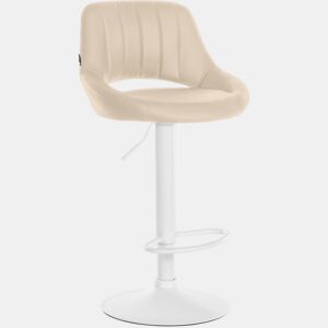 Taburete de bar Milet en polipiel Simil cuero Crema 48X47X85 cm
