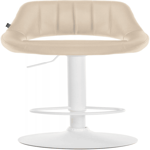Taburete de bar Milet en polipiel Simil cuero Crema 48X47X85 cm