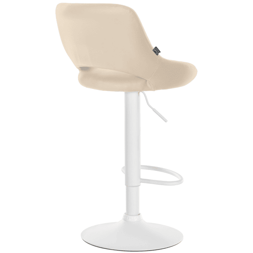 Taburete de bar Milet en polipiel Simil cuero Crema 48X47X85 cm