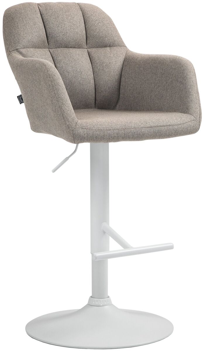 Taburete de bar natoma en tela gris topo 59x57x97 cm