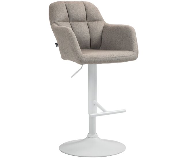 Taburete de bar natoma en tela gris topo 59x57x97 cm