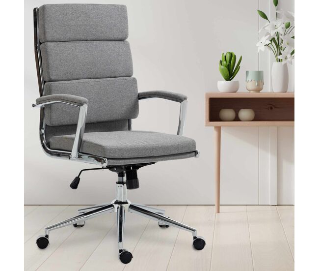 Silla de oficina cleveland tela gris 65x61x107 cm