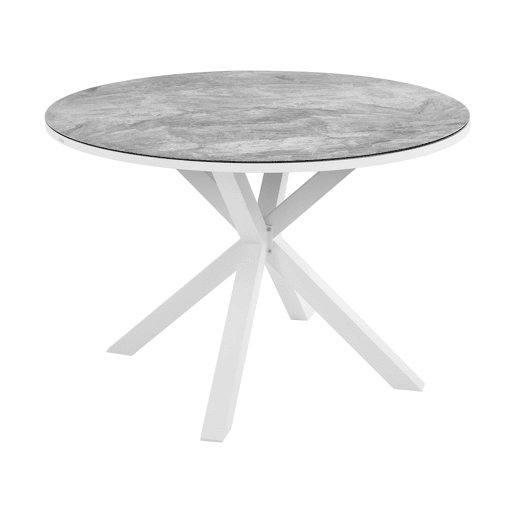Conjunto de refeições de jardim 4 lugares MALETTOBUSSETO Metal Efeito de mármore Cinzento