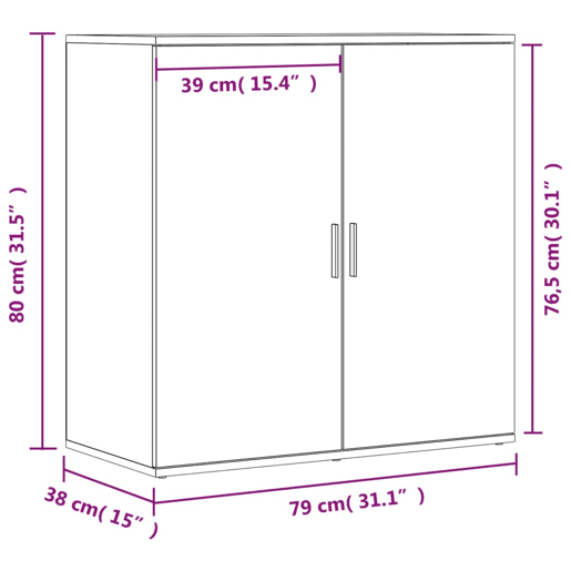 vidaXL Aparador 79x38x80 cm derivados de madeira carvalho fumado vidaXL Aparador 79x38x80 cm derivados de madeira carvalho fumado