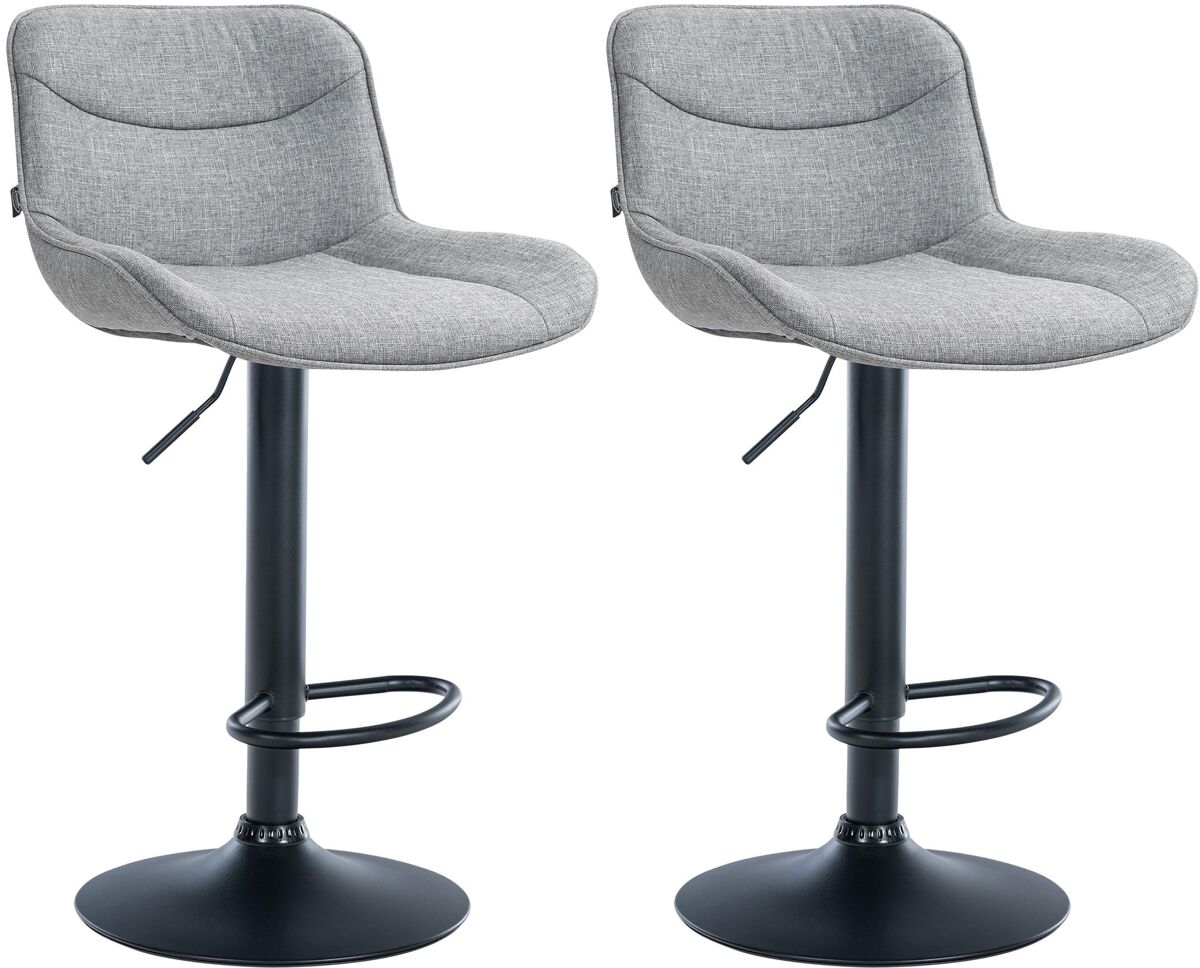 Juego de 2 taburetes de bar vonore en tela gris 51x49x85 cm