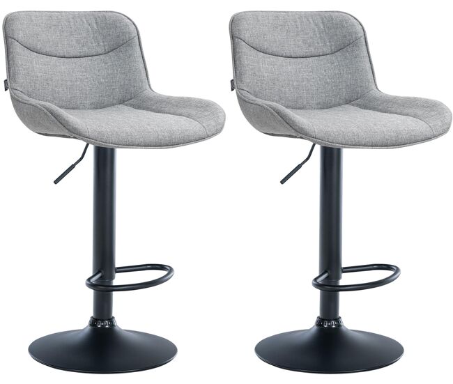Juego de 2 taburetes de bar vonore en tela gris 51x49x85 cm