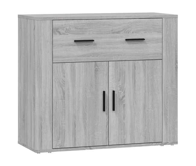 Vidaxl aparador de madera contrachapada gris sonoma 80x33x70 cm