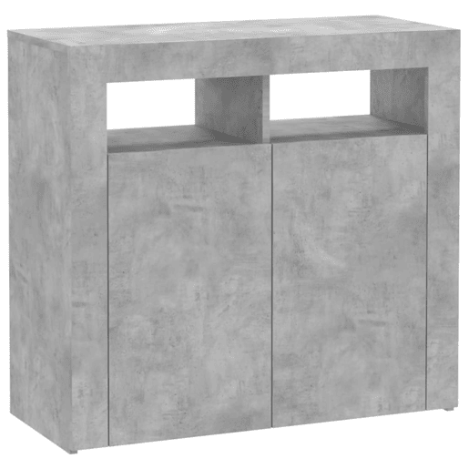 vidaXL Aparador com luzes LED 80x35x75 cm cinzento cimento vidaXL Aparador com luzes LED 80x35x75 cm cinzento cimento