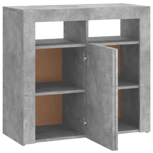 vidaXL Aparador com luzes LED 80x35x75 cm cinzento cimento vidaXL Aparador com luzes LED 80x35x75 cm cinzento cimento