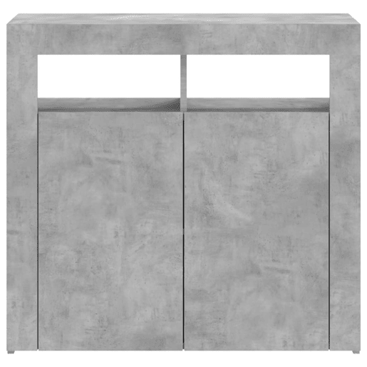 vidaXL Aparador com luzes LED 80x35x75 cm cinzento cimento vidaXL Aparador com luzes LED 80x35x75 cm cinzento cimento