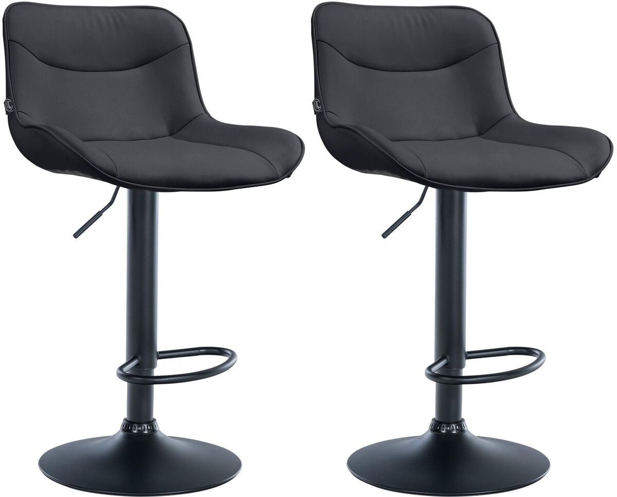 Juego de 2 taburetes de bar vonore en polipiel simil cuero negro 51x49x85 cm