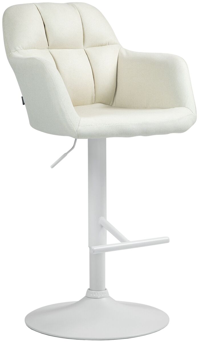 Taburete de bar natoma en tela crema 59x57x97 cm