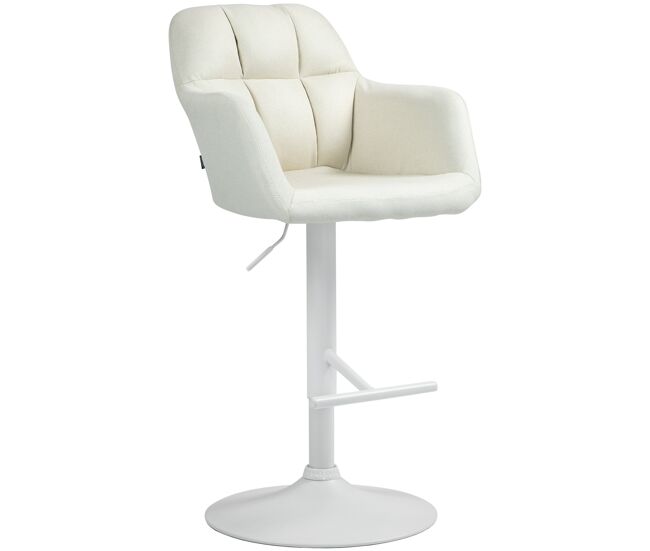 Taburete de bar natoma en tela crema 59x57x97 cm