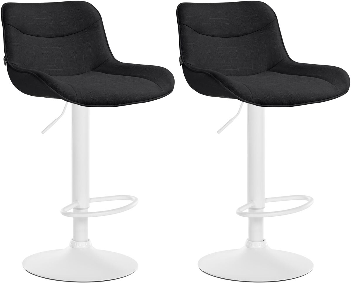 Juego de 2 taburetes de bar vonore en tela negro 51x49x85 cm