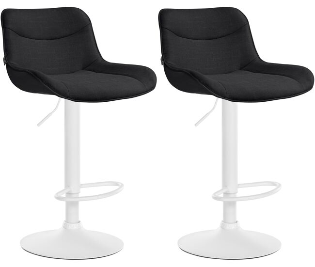 Juego de 2 taburetes de bar vonore en tela negro 51x49x85 cm