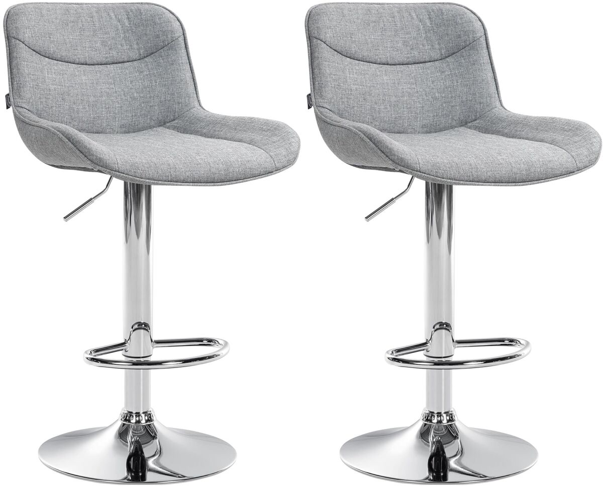 Juego de 2 taburetes de bar vonore en tela gris 51x49x85 cm