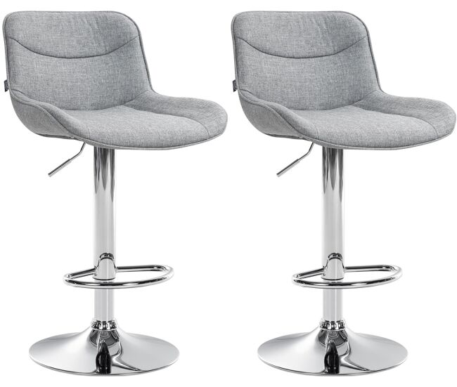Juego de 2 taburetes de bar vonore en tela gris 51x49x85 cm