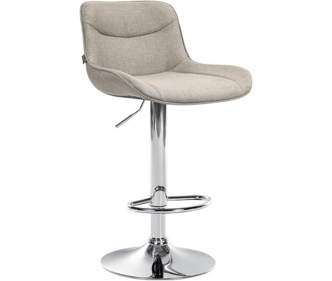 Taburete de bar vonore en tela gris topo 51x49x85 cm