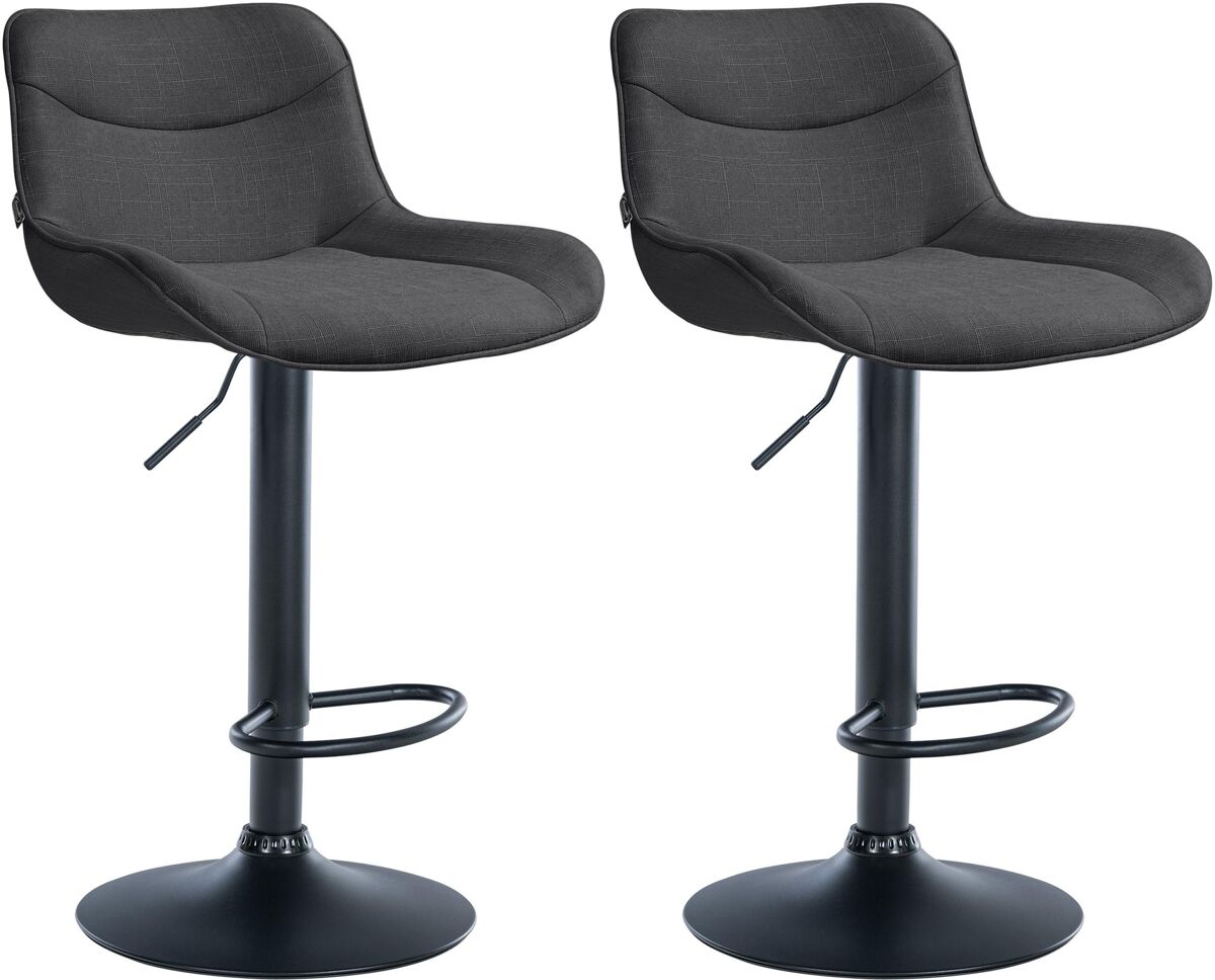 Juego de 2 taburetes de bar vonore en tela gris oscuro 51x49x85 cm